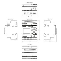 Siemens LOGO! 24 CE Logikmodul mit Display 8DE 4AE 4DA 24V DC 90x71,5x60mm 6E... SIEMENS-6ED10521CC080BA2 4034106034498 (Abb. 1)