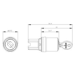 Siemens Schlüsselschalter 3SU1000-5BF11-0AA0 2 Schaltstellungen IP67/IP69K 22... SIEMENS-3SU10005BF110AA0 4011209950627 (Abb. 1)
