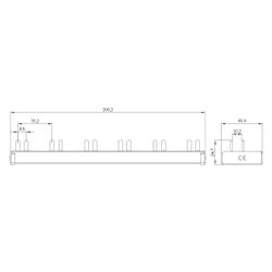 Siemens Stiftsammelschiene 10mm2 1p/N für 6x AFDD und 6x 1p FI/LS 12TE 5ST3676-0... SIEMENS-5ST3676-0 4001869566665 (Abb. 1)