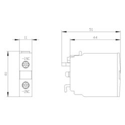 Siemens Hilfsschalterblock 3RH19211CA01 1 Öffner Schraubanschluss frontseitig auf... SIEMENS-3RH19211CA01 4011209281639 (Abb. 1)