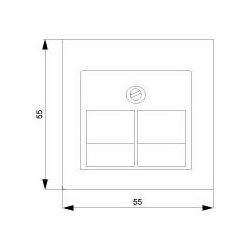 Siemens DELTA i-system Abdeckung UAE-Kat.3 2-fach 55x55mm Titanweiß 5TG1211... SIEMENS-5TG1211 4001869233178 (Abb. 1)