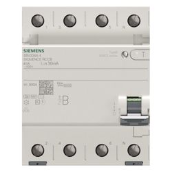 Siemens FI-Schutzschalter 5SV3344-4 Typ B 40A 30mA 4-polig kurzzeitverzögert 4TE 400V... SIEMENS-5SV33444 4001869549033 (Abb. 1)