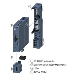 Siemens Base-Unit BU30-MS4 für ET 200SP Motorstarter 32A IP20 215x30x75mm 3RK... SIEMENS-3RK19080AP000DP0 4047621021348 (Abb. 1)
