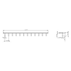Siemens Sammelschiene 1-phasig Stift 214mm 16mm2 12TE isoliert schneidbar 5ST3700... SIEMENS-5ST3700 4001869209210 (Abb. 1)
