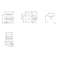 Siemens Hauptschalter 3LD20030TK51 3-polig 16A 8kW IP65 Frontbefestigung 4-Loch 3... SIEMENS-3LD20030TK51 4011209519121 (Abb. 1)