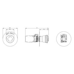Siemens Not-Halt-Pilztaster 1 Schließer 1 Öffner IP67/IP69K 22,3mm 46,4x75mm ... SIEMENS-3SU11001HB201FH0 4011209957732 (Abb. 1)