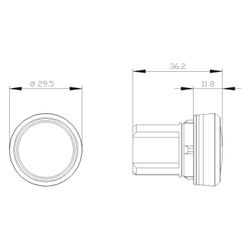 Siemens Leuchtmelder rund hoch weiß 22,3mm IP67/IP69K Kunststoff schwarz 3SU1... SIEMENS-3SU10516AA600AA0 4011209946460 (Abb. 1)