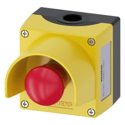 Siemens Gehäuse für Befehlsgeräte Metall Gelb mit rotem Betätigungselement IP... SIEMENS-3SU18510NB002AC2 4011209969322 (Abb. 1)