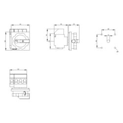 Siemens Not-Ausschalter 3LD21031TL53 4-polig 25A 10kW IP65 Frontbefestigung 4-Loc... SIEMENS-3LD21031TL53 4011209402935 (Abb. 1)