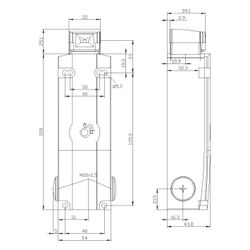 Siemens Positionsschalter mit Zuhaltung 2600N Metall lackiert 185x54x43,5mm IP66/... SIEMENS-3SE53120SD11 4011209682955 (Abb. 1)
