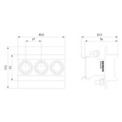 Siemens NEOZED-Einbausicherungssockel D02 63A 3-polig mit Berührungsschutzabdeckung 40... SIEMENS-5SG5653 4001869303048 (Abb. 1)