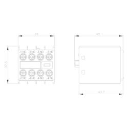 Siemens Hilfsschalterblock 3S+1Ö mit Schraubanschluss für Schütze S00/S0 3RH29111... SIEMENS-3RH29111HA31 4011209829350 (Abb. 1)