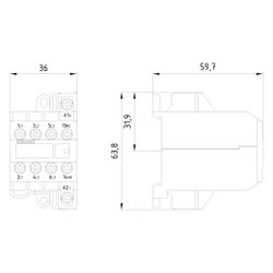 Siemens Motorschütz 3TG10100AL2 4kW 230V AC 3 Schließer 1 Hilfskontakt Schraubansc... SIEMENS-3TG10100AL2 4011209045040 (Abb. 1)