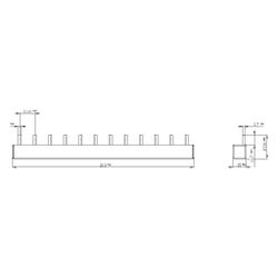 Siemens Stiftsammelschiene 5ST3738 3-phasig 10mm2 214mm 12TE isoliert... SIEMENS-5ST3738 4001869313078 (Abb. 1)