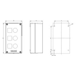 Siemens Aufbaugehäuse für Befehlsgeräte 3-fach 22,3mm Kunststoff Grau 154x85x... SIEMENS-3SU18030AA000AB1 4011209970199 (Abb. 1)