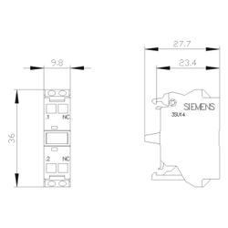 Siemens Kontaktmodul 3SU1400-1AA10-3CA0 mit 1 Öffner Federzuganschluss Frontb... SIEMENS-3SU14001AA103CA0 4011209950900 (Abb. 1)