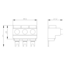 Siemens 3-Phasen-Einspeiseklemme für 3-Phasen-Sammelschienen Anschluss von oben Bau... SIEMENS-3RV29255AB 4011209718890 (Abb. 1)