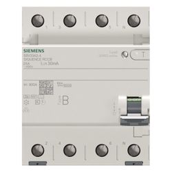 Siemens FI-Schalter Typ B 25A 4-polig 30mA 400V 4TE 5SV3342-4... SIEMENS-5SV33424 4001869549026 (Abb. 1)