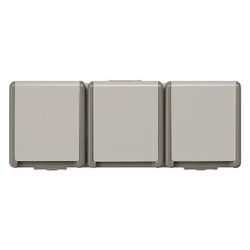 Siemens DELTA Schutzkontakt-Steckdose 3-fach mit Klappdeckel Aufputz IP44 250V 16A Gra... SIEMENS-5UB4731 4001869052083 (Abb. 1)