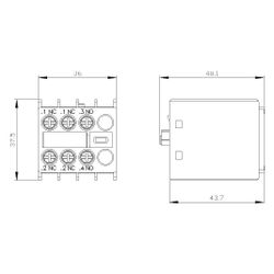 Siemens Hilfsschalterblock 3RH29111HA12 1 Schließer 2 Öffner Baugröße S00-S3 Schr... SIEMENS-3RH29111HA12 4011209829367 (Abb. 1)