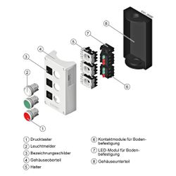 Siemens Gehäuse für Befehlsgeräte Metall Gelb mit rotem Betätigungselement IP... SIEMENS-3SU18510NB002AC2 4011209969322 (Abb. 1)