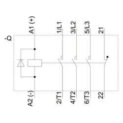 Siemens Motorschütz 3TG10010BB4 3 Schließer 1 Öffner 24V DC 4kW Schraubanschluss... SIEMENS-3TG10010BB4 4011209044975 (Abb. 1)