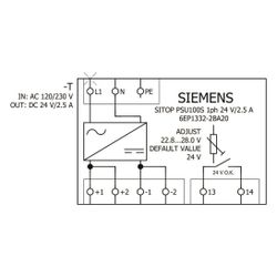 Siemens 6EP13322BA20 SITOP PSU100S 24V 2,5A gerege. Stromvers. Eing. 120/230VAC... SIEMENS-6EP13322BA20 4025515153474 (Abb. 1)