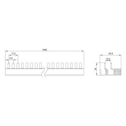 Siemens Stiftsammelschiene 10mm2 3p/N 1.000mm für AFDD-LS 5ST3773-0... SIEMENS-5ST3773-0 4001869566597 (Abb. 1)