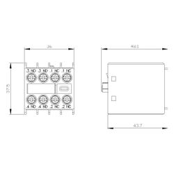 Siemens Hilfsschalterblock 2 Schließer 2 Öffner 6 A Schraubanschluss für Schü... SIEMENS-3RH29111FA220MA0 4011209900783 (Abb. 1)