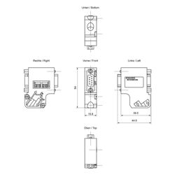 Siemens SIMATIC DP PROFIBUS Busanschlussstecker 35 Grad mit PG Buchse 15,8x54... SIEMENS-6ES79720BB610XA0 4047623406884 (Abb. 1)