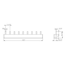 Siemens Stiftsammelschiene 10mm2 3-phasig 9TE 158mm berührungssicher 5ST3614... SIEMENS-5ST3614 4001869318318 (Abb. 1)