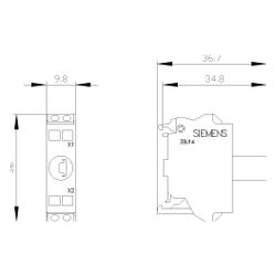 Siemens LED-Modul weiß AC/DC 24V mit Federzuganschluss 3SU1401-2BB60-3AA0... SIEMENS-3SU14012BB603AA0 4011209943025 (Abb. 1)