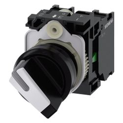 Siemens Knebelschalter SIRIUS ACT 22,3mm 2 Schaltstellungen 1S/1Ö weiß IP67/I... SIEMENS-3SU11002BF601MA0 4011209957541 (Abb. 1)
