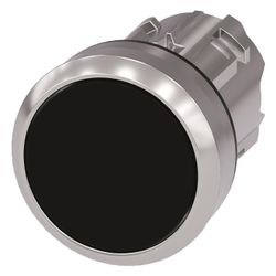 Siemens Drucktaster flach rund 22,3mm schwarz Metall-Frontring tastend 3SU105... SIEMENS-3SU10500AB100AA0 4011209955219 (Abb. 1)