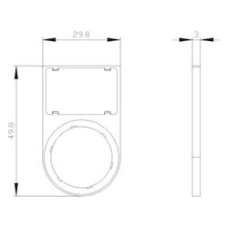 Siemens SIRIUS ACT Schildträger flach abgerundet schwarz für 17,5x27mm Schild... SIEMENS-3SU19000AS100AA0 4011209963740 (Abb. 1)