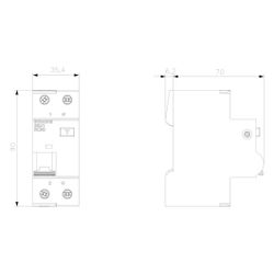 Siemens FI/LS-Schutzeinrichtung 5SU1354-6KK06 Typ A 6A B 230V 2-polig 2TE... SIEMENS-5SU13546KK06 4001869307718 (Abb. 1)