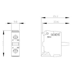 Siemens Kontaktmodul Bodenbefestigung 1 Schließer Schraubanschluss 6A 3SU1400... SIEMENS-3SU14002AA101BA0 4011209950917 (Abb. 1)