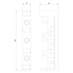 Siemens NEOZED-Reitersockel SR60 3P D02 63A 400V mit Abdeckung 5SG6206... SIEMENS-5SG6206 4001869392424 (Abb. 1)