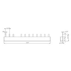 Siemens Stiftsammelschiene 5ST3654 3-phasig 16mm2 210mm 12TE isoliert... SIEMENS-5ST3654 4001869318639 (Abb. 1)