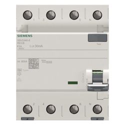Siemens FI-Schutzschalter 5SV3346-6 Typ A 63A 30mA 4-polig 4TE 400V... SIEMENS-5SV33466 4001869427782 (Abb. 1)