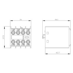 Siemens Hilfsschalterblock 3RH29111FA40 4S für Baugröße S00 bis S3 frontseitig Sc... SIEMENS-3RH29111FA40 4011209829398 (Abb. 1)