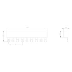 Siemens 3Ph.-Sammelschienen Teilungsabstand 45mm für 3 Schalter 3RV19151BB... SIEMENS-3RV19151BB 4011209504622 (Abb. 1)