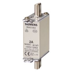 Siemens NH-Sicherungseinsatz NH000 80A 500V AC 250V DC gG mit Stirnkennmelder 3NA3824... SIEMENS-3NA3824 4001869057187 (Abb. 1)