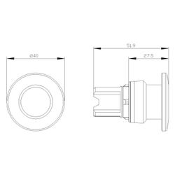 Siemens Pilzdrucktaster 40mm tastend IP67/IP69K Kunststoff schwarz 3SU1000-1B... SIEMENS-3SU10001BD100AA0 4011209956285 (Abb. 1)