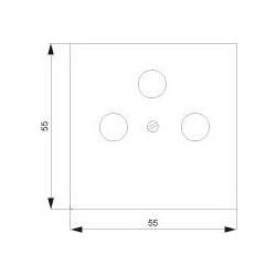 Siemens DELTA i-system Abdeckplatte für Koaxial-Antennensteckdose 3-Loch 55x55mm Tita... SIEMENS-5TG25482 4001869368160 (Abb. 1)