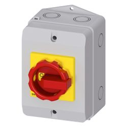 Siemens SENTRON 3LD2 Not-Aus-Schalter 3-polig 16A 8kW IP65 Drehgriff Rot 3LD20640... SIEMENS-3LD20640TB53 4011209512122 (Abb. 1)