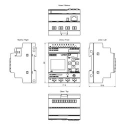 Siemens LOGO! 12/24RCE Logikmodul mit Display 8DE/4DA 10,8-28,8V DC 10A 90x71... SIEMENS-6ED10521MD080BA2 4034106034474 (Abb. 1)
