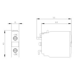 Siemens Hilfsschalterblock 3RH19211CA01 1 Öffner Schraubanschluss frontseitig auf... SIEMENS-3RH19211CA01 4011209281639 (Abb. 1)