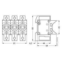 Siemens NEOZED-Sicherungssockel D01 3-polig 16A 400V mit Abdeckung für DIN-Schiene 5SG... SIEMENS-5SG5301 4001869319209 (Abb. 1)