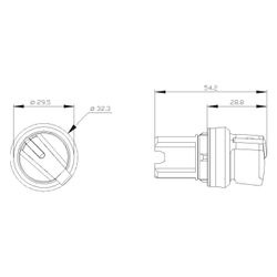 Siemens Knebelschalter 22,3mm 2 Stellungen verrastend beleuchtbar Kunststoff ... SIEMENS-3SU10022BF100AA0 4047621016528 (Abb. 1)